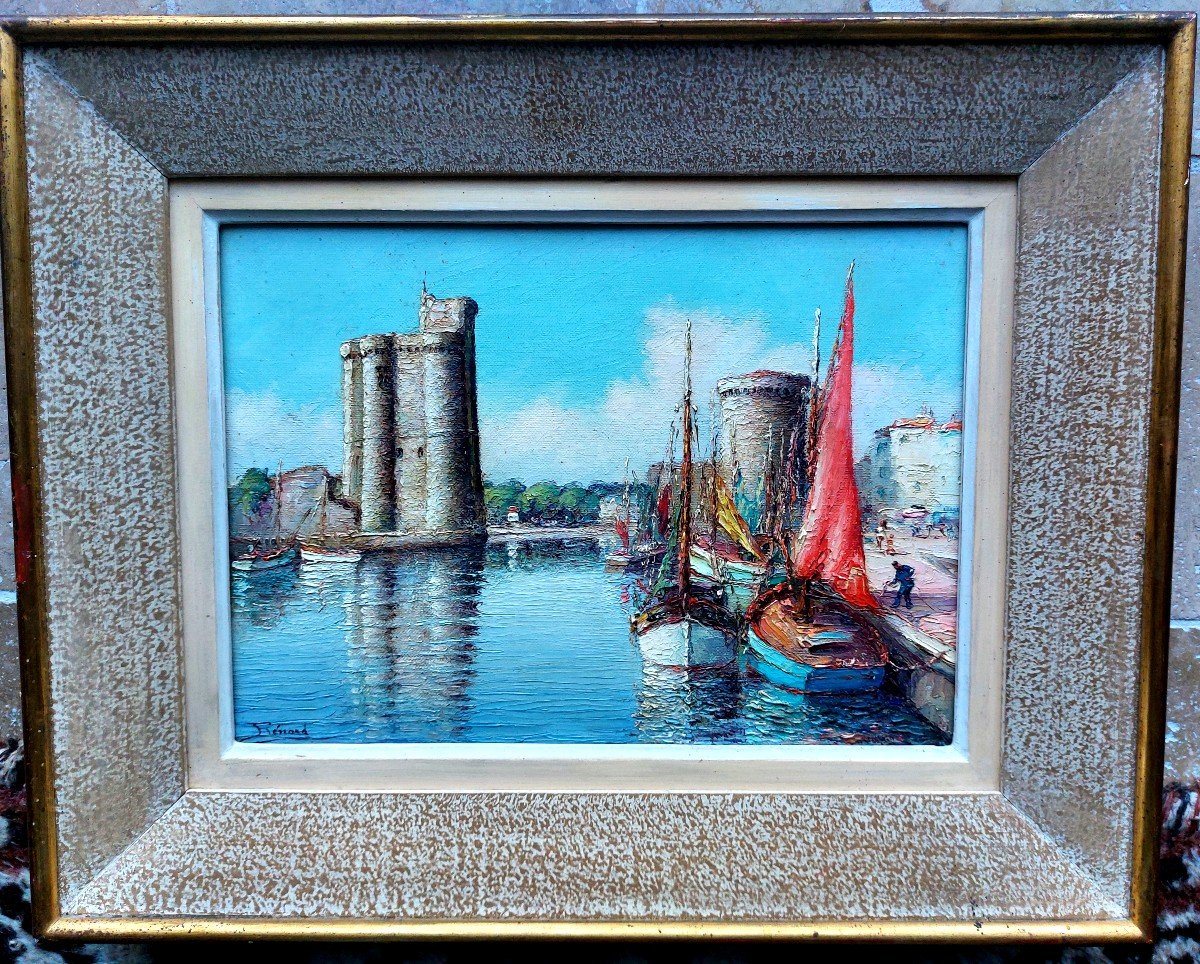 Painting Port Of La Rochelle. R. Enard-photo-2