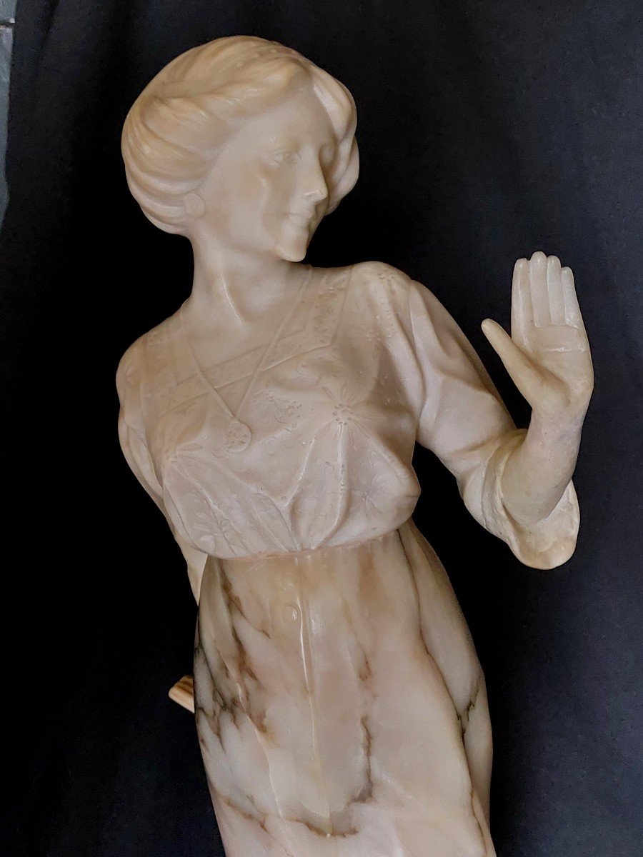 Importante statue: Femme en Pierre Marbrière-photo-3