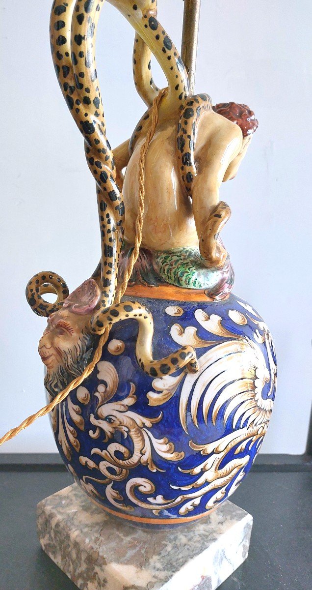 Neo Renaissance Earthenware Lamp.-photo-2