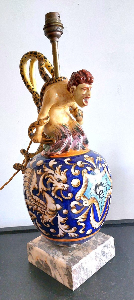 Neo Renaissance Earthenware Lamp.