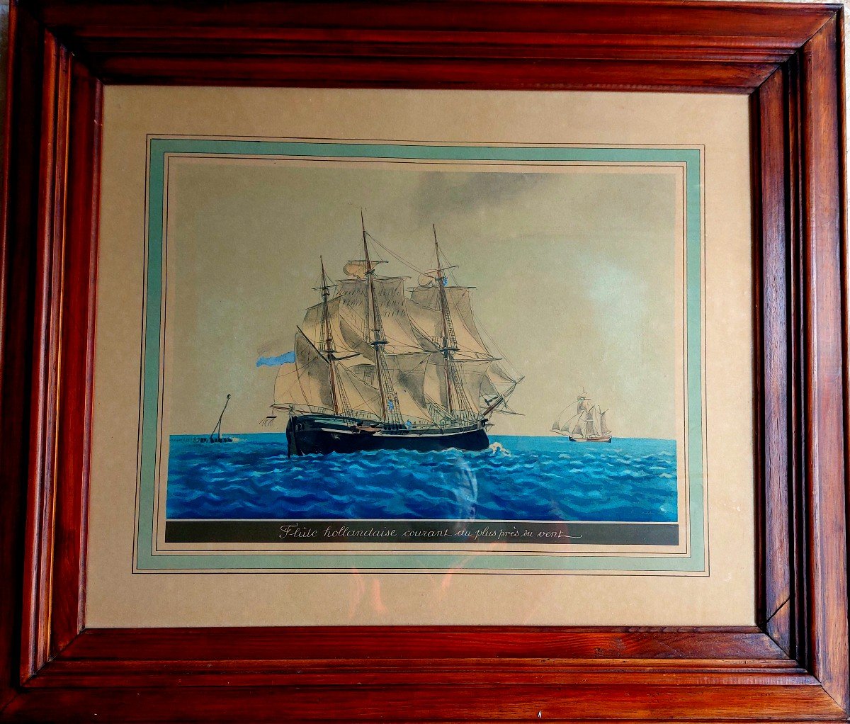 Two Marine Watercolors By Jean Gérôme Beangean-photo-3