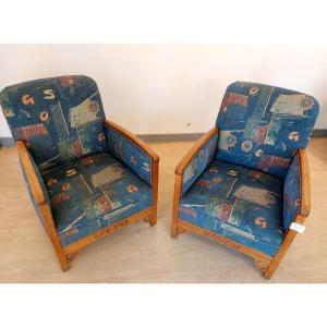 Pair Of Art Deco Armchairs