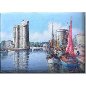 Peinture Port De La Rochelle . R. Enard