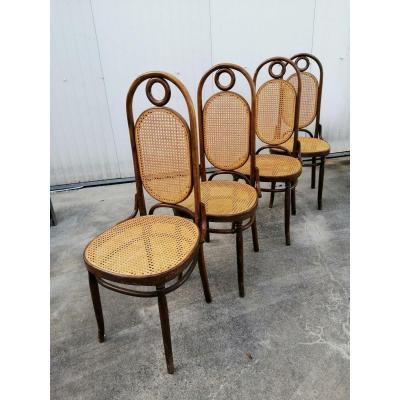 4 Chaises en Bois Courbé