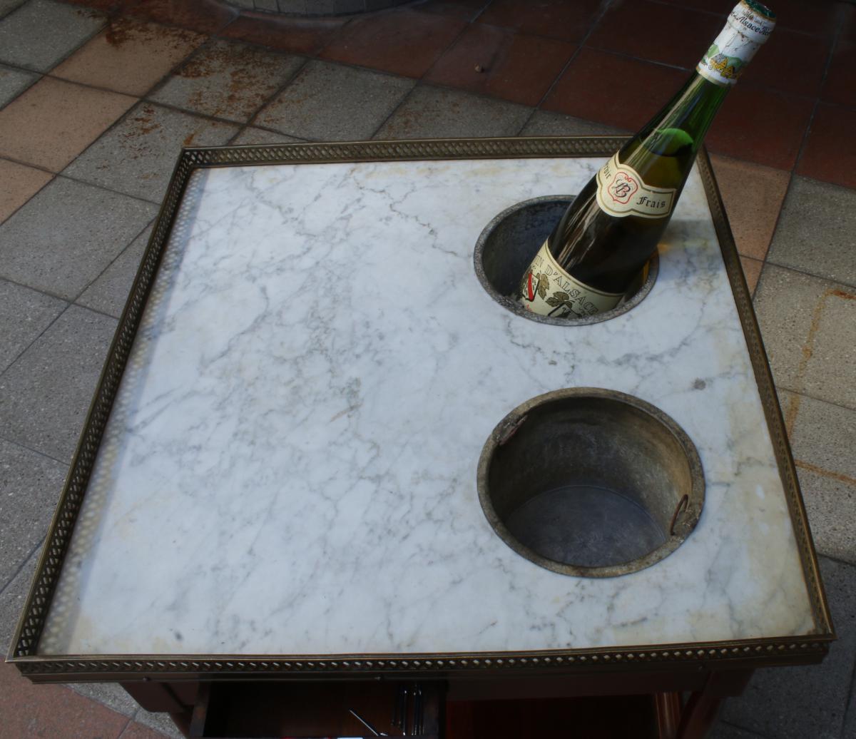 Refreshment, Mahogany, Marble, Bronze Gold, 76 X 45 X 45 Cm-photo-2