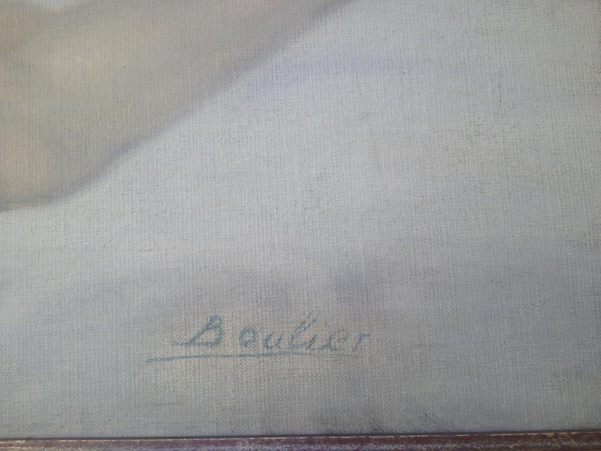 Lucien Boulier, Nu De Nymphette, Huile Sur Toile, 58 X 97 Cm-photo-3