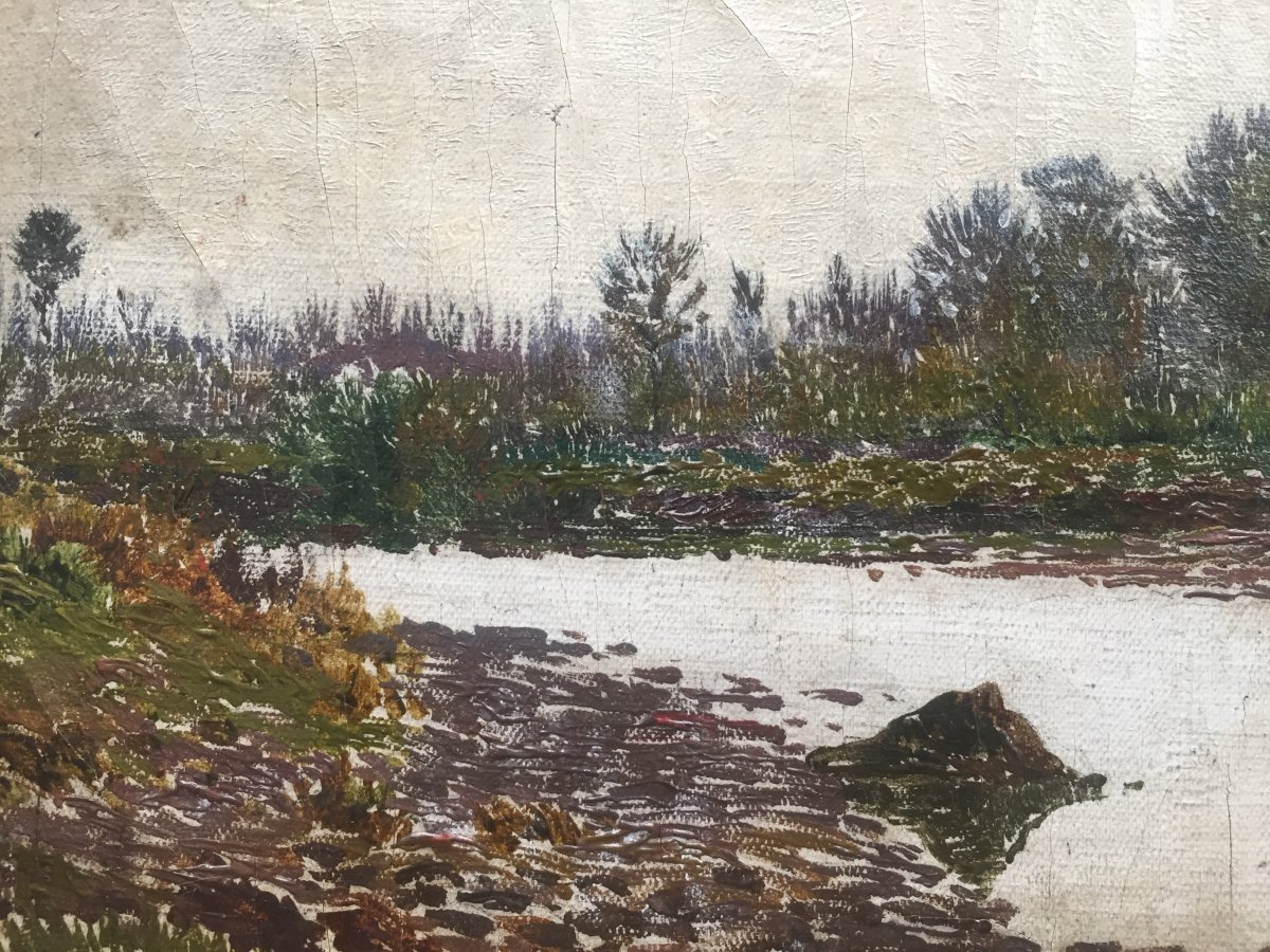 Emile G. Cavallo-peduzzi, Bras De La Marne à Germantés, Vers 1888, Huile Sur Toile, 30 X 46 Cm-photo-4