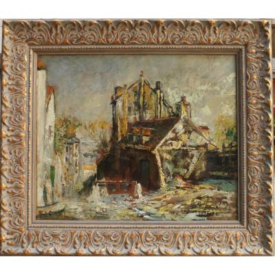 Fernand Laval, La Lapin Agile, Oil On Canvas, 54 X 45 Cm, ​​signed