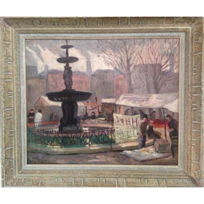 Russian Painter, Place Pigalle On A Feast Day, 1936, Oil On Canvas, Signed And Dated