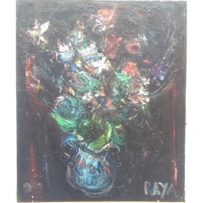 Raya Sorkine, Bouquets And Butterflies, Oil On Canvas, 1981