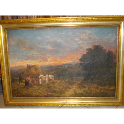 English School Nineteenth Oil / Canvas 51 X 76 Cm Circa 1877