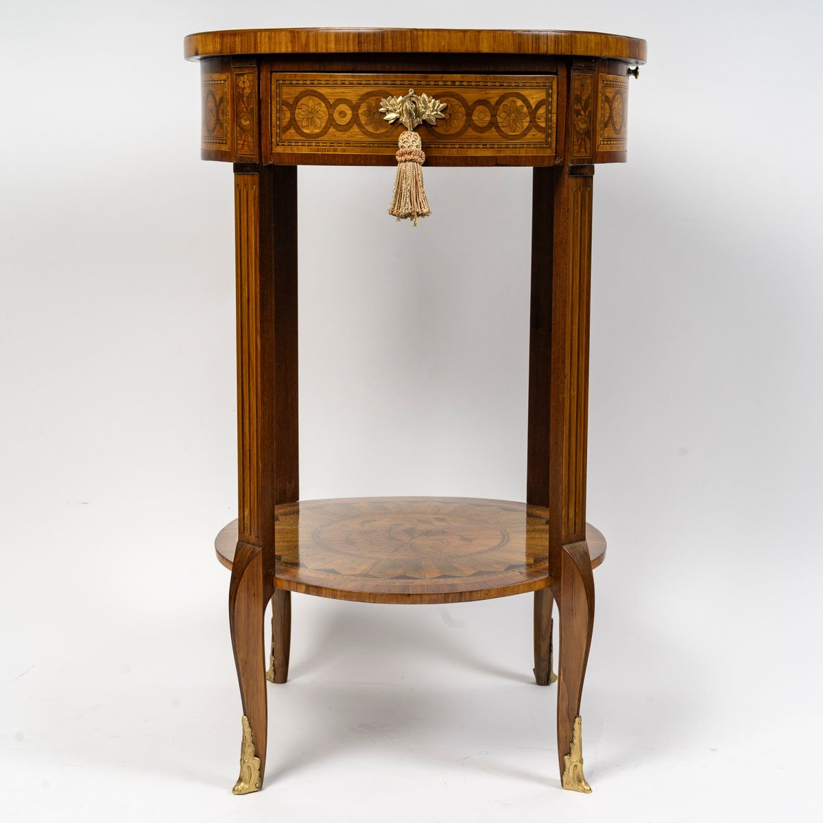 A Small Richly Inlaid Transition Style Pedestal Table Circa1860-photo-4