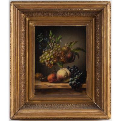 Still Life With Fruits, Signed And Dated Johannes Reekers II 1856