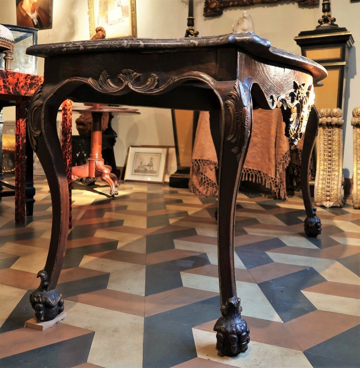 Console With Four Curved Legs, Louis XV Period-photo-2