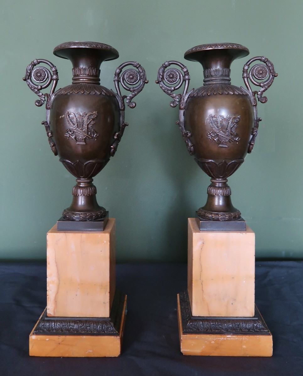 Pair Of Two-handled Charles X Vases-photo-2