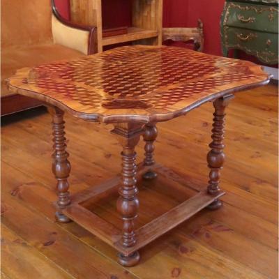 A Fine 19th Century French Table In Marquetry