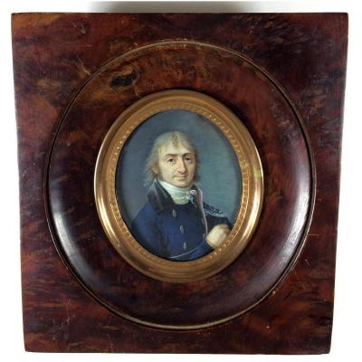  Empire Miniature Portrait, Commissioner Of War, Circa 1803