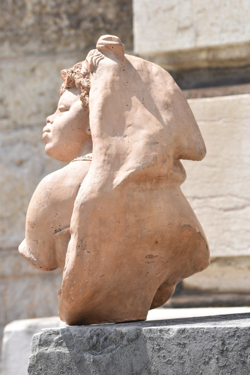 Emile Blavier, Bust Of A Young Black Woman (circa 1860-1870)-photo-5