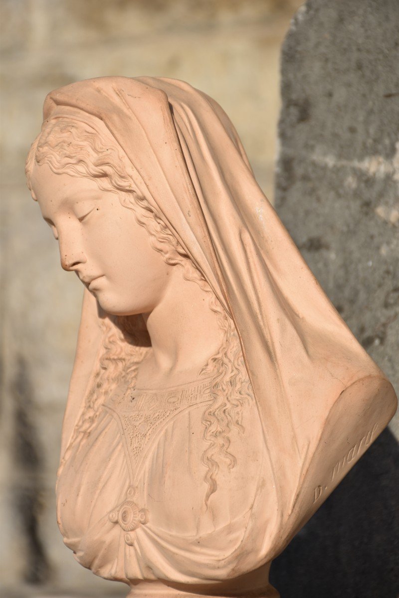 Désiré Marie, Bust Of The Virgin, Made By Charles Avril Monchanin (circa 1870)-photo-2