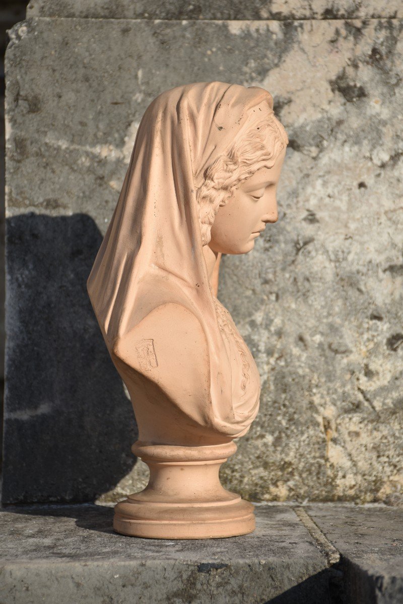 Désiré Marie, Bust Of The Virgin, Made By Charles Avril Monchanin (circa 1870)-photo-4