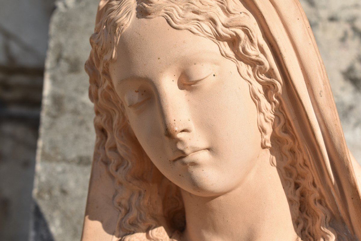 Désiré Marie, Bust Of The Virgin, Made By Charles Avril Monchanin (circa 1870)-photo-4