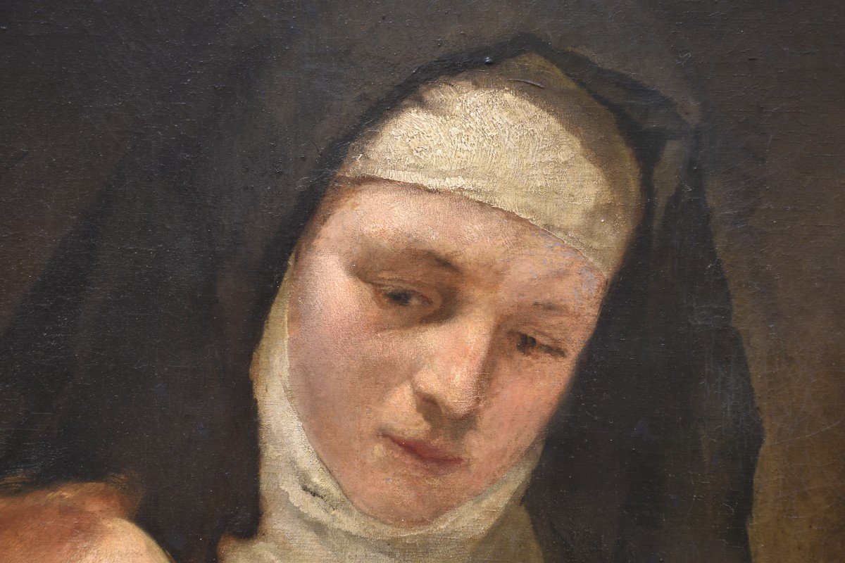 Ermenegildo Antonio Donadini, A Nun With A Sick Girl (circa 1880)-photo-2