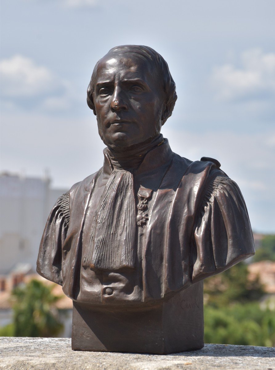 Gustave Crauk, Bust Of The Lawyer François Lucien De Valroger (circa 1870)