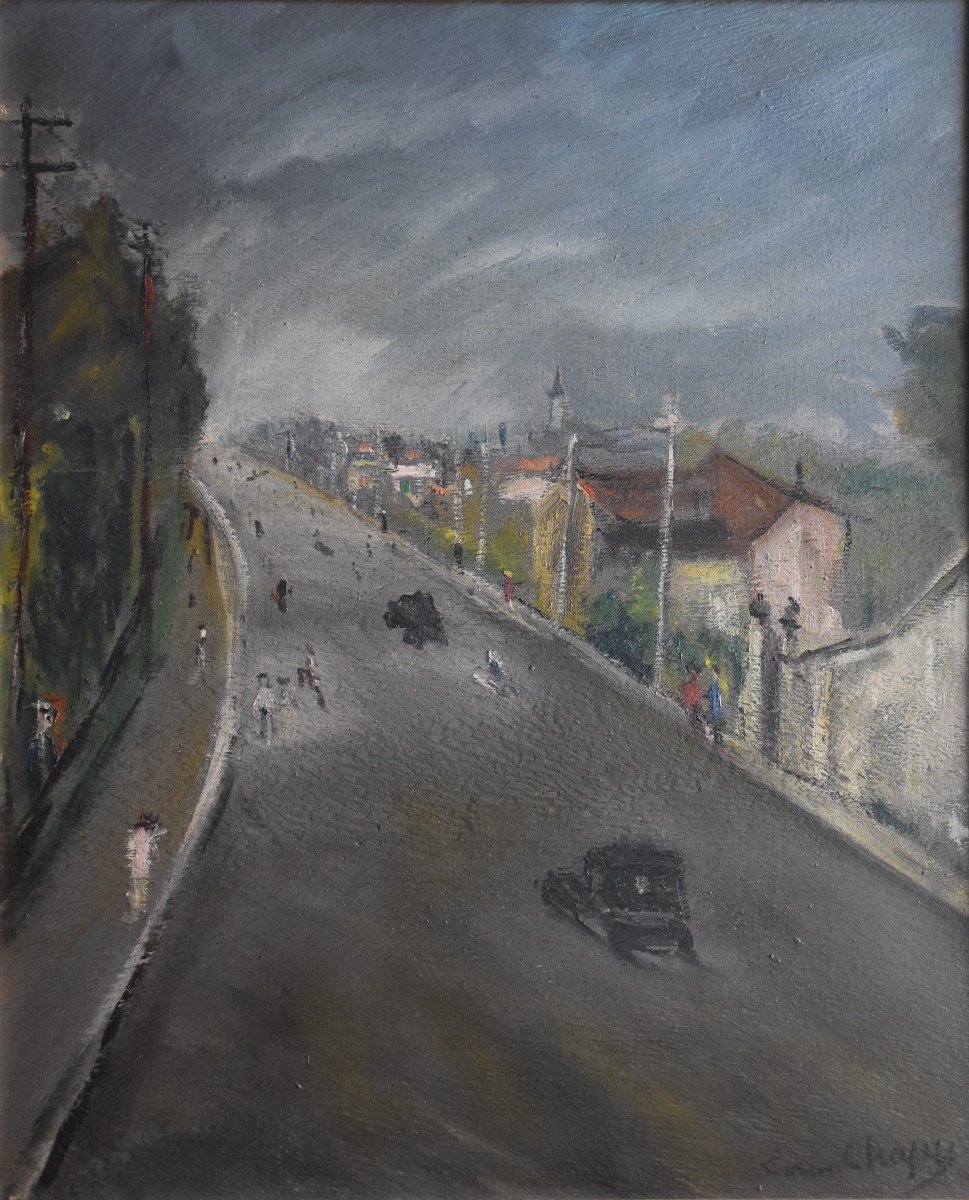 Louis CHAPUY (Lyon 1882 - Bron 1967), La Montée de Champagne près de Lyon (vers 1935)