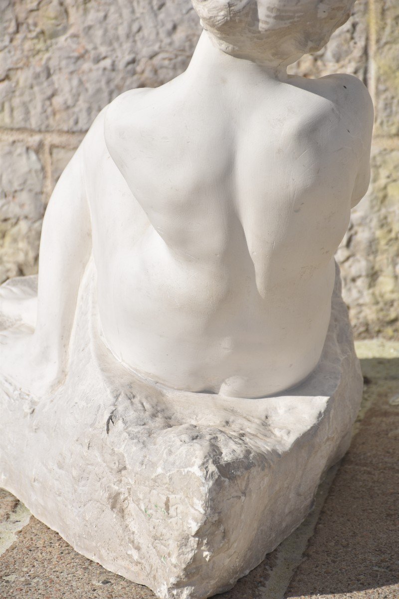 French School, Nude Woman Sitting On A Rock (circa 1940)-photo-4