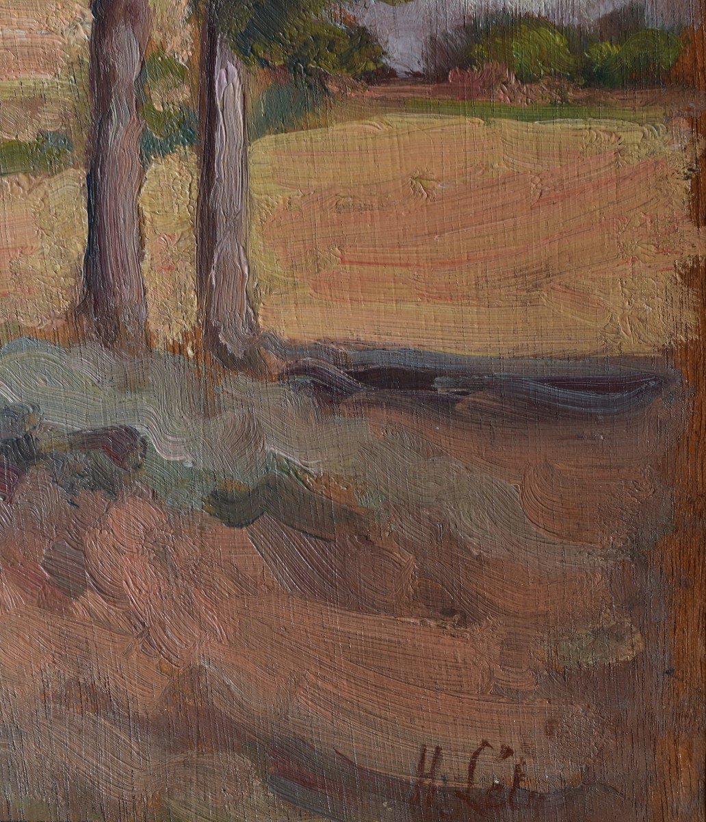 Hippolyte LÉTY (Vienne, 1879-1959), Paysage aux arbres (1934)-photo-3