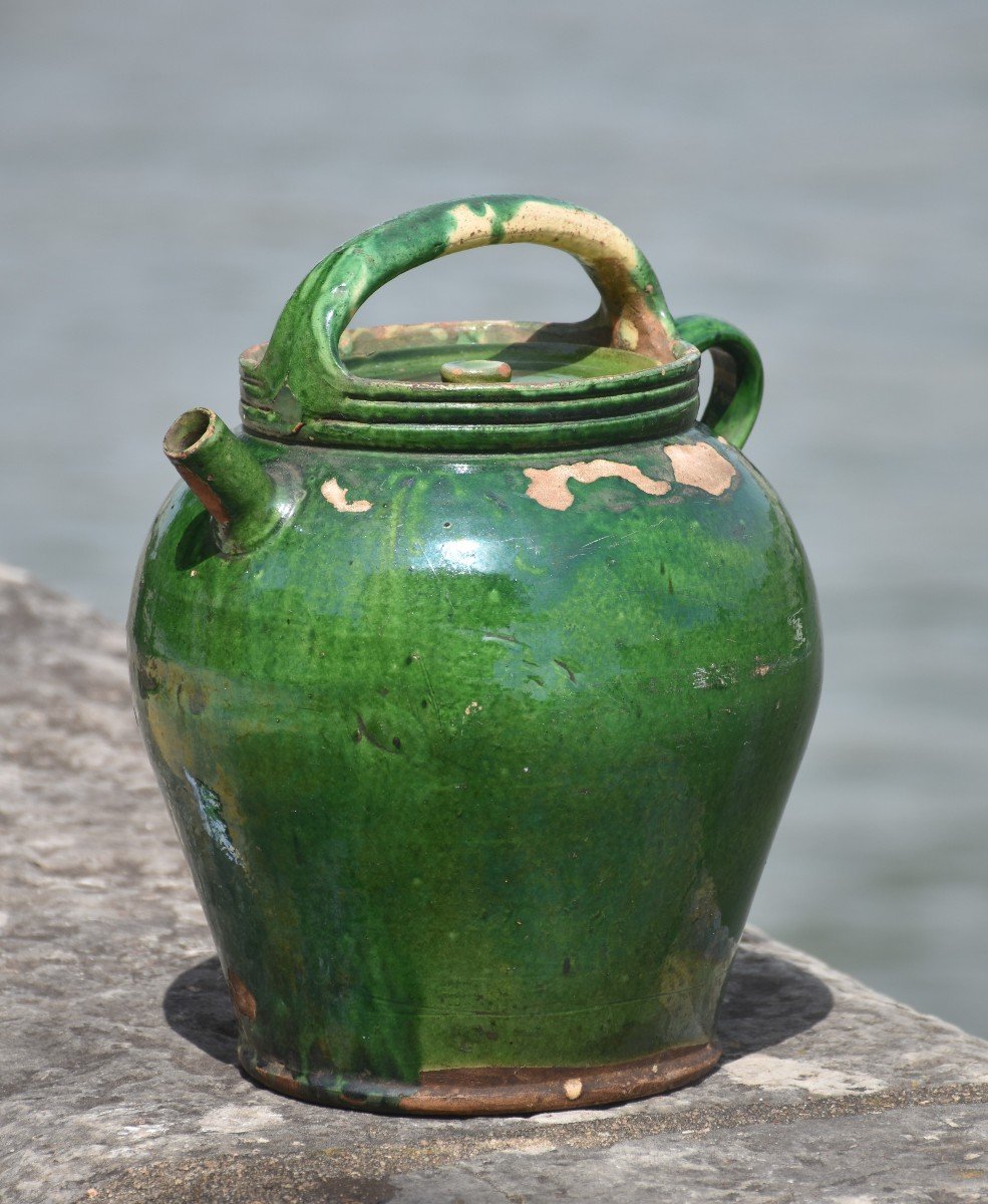 Gargoulette, Green Glazed Stoneware, Auvergne / Velay (circa 1900-1920)-photo-2