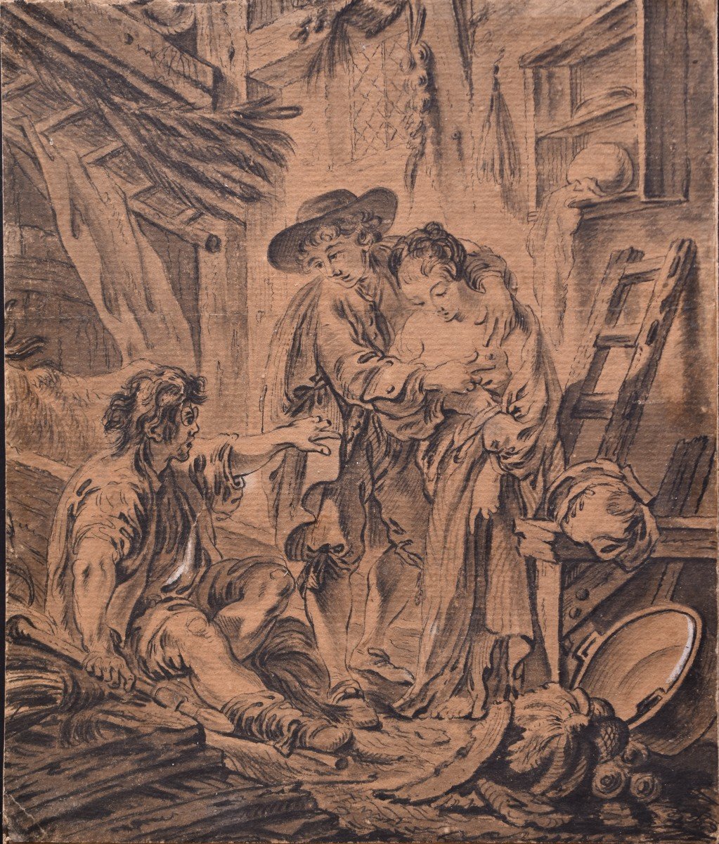 François Boucher (après), illustration pour le Décaméron de Boccace (vers 1760)