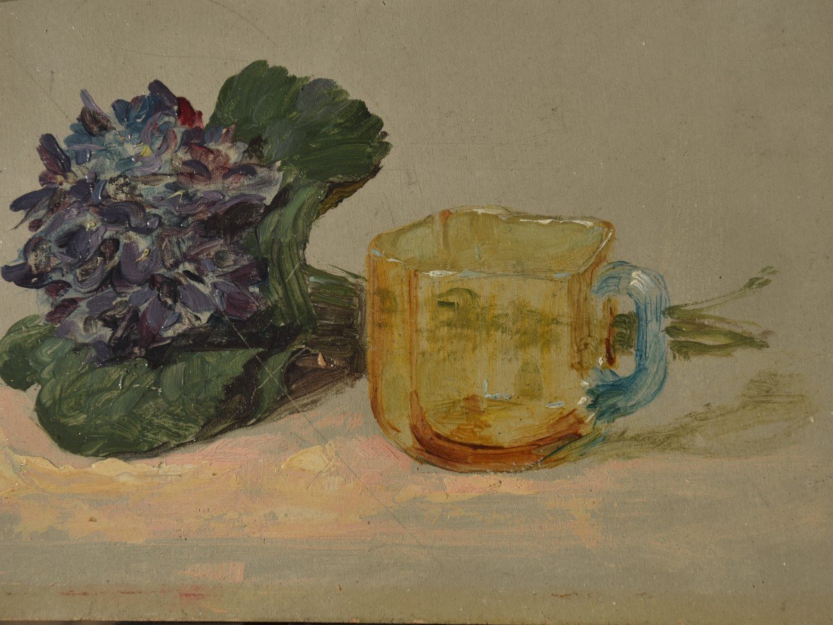 Alexandre François BONNARDEL (Pajay 1877 - Lyon 1942), Hortensia et tasse de verre (vers 1910)-photo-4