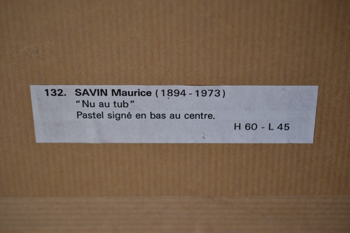 Maurice SAVIN (Moras-en-Valloire 1894 - Paris 1973), Nu au tub (vers 1935)-photo-4