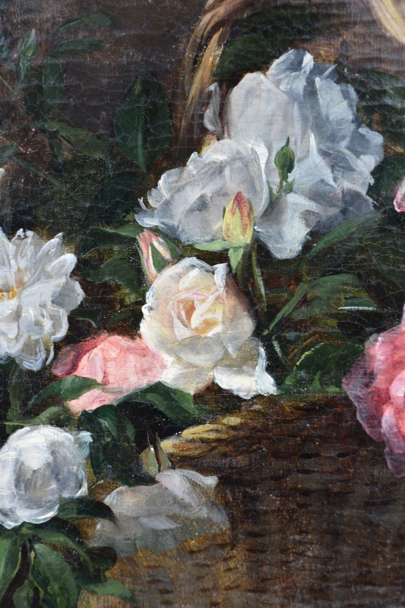 Léon BENOÎT (Bains-les-Bains 1853 - Tassin-la-Demi-Lune 1916), Corbeille de fleurs (1884)-photo-2