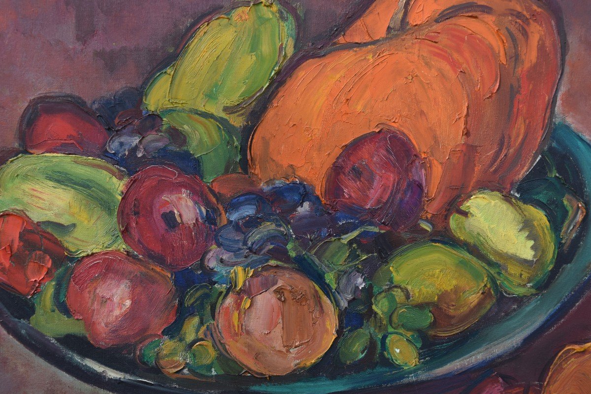 Antoine GIANELLI (Marseille, 1896-1983) Nature morte aux fruits et légumes (vers 1960)-photo-2