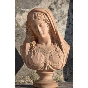 Désiré Marie, Bust Of The Virgin, Made By Charles Avril Monchanin (circa 1870)