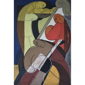 André Auclair, Trio avec violoncelle, violon et harpe (vers 1930)