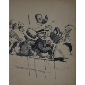 Alfred Lombard,  Spectators (at Borély Horse Racing In Marseille?) (circa 1910)