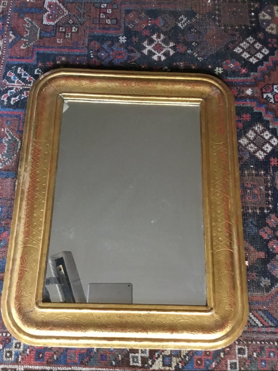 Small Louis Philippe Mirror In Golden Wood To Hang-photo-4