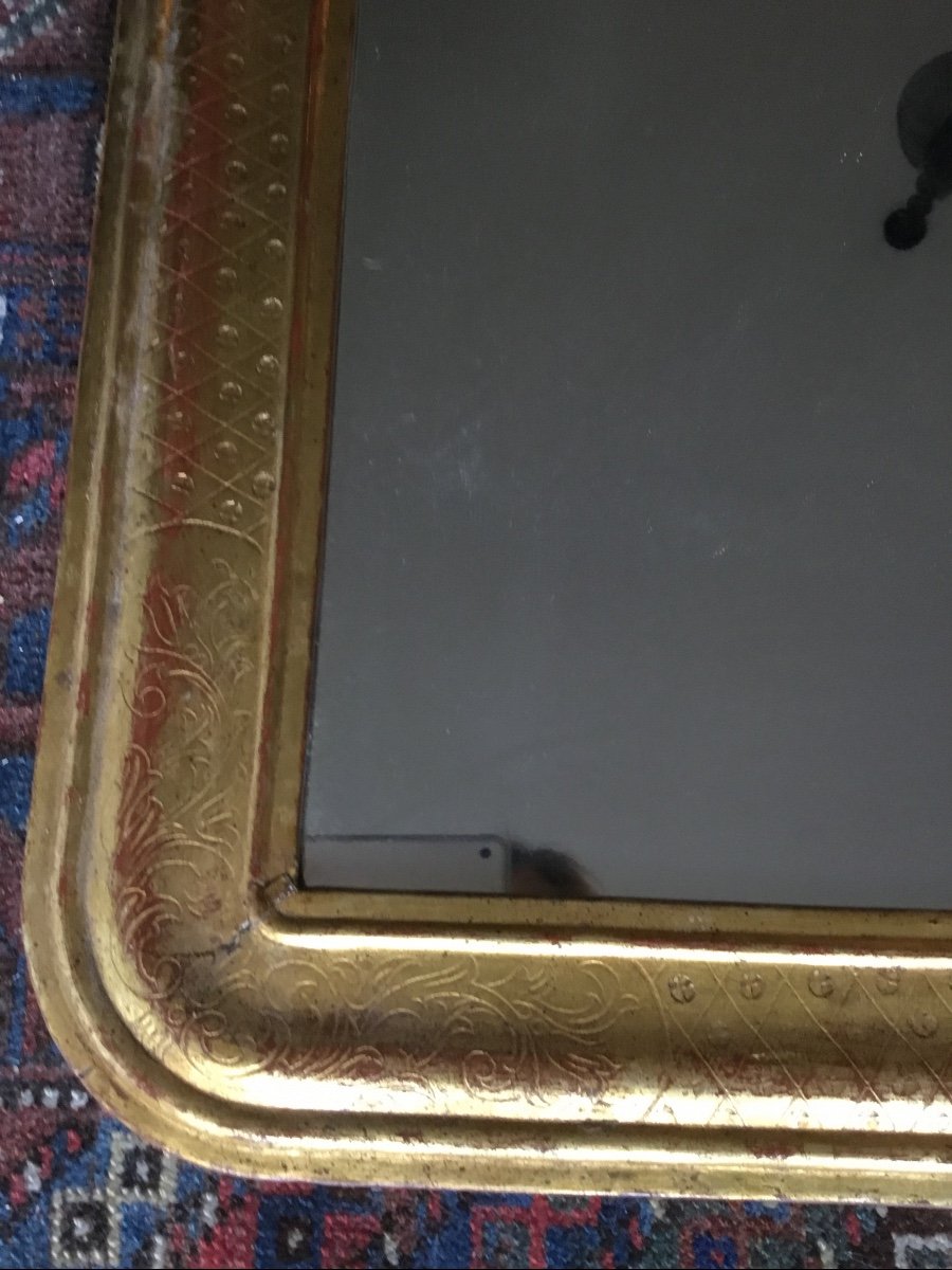 Small Louis Philippe Mirror In Golden Wood To Hang-photo-2