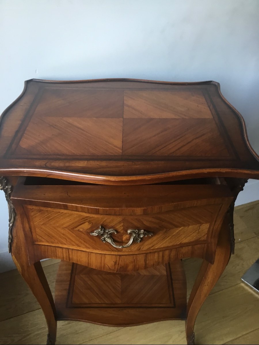 Flying Table Inlaid All Sides Louis XV Style-photo-4