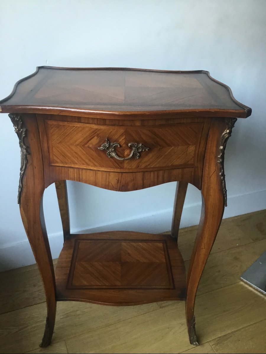 Flying Table Inlaid All Sides Louis XV Style-photo-1