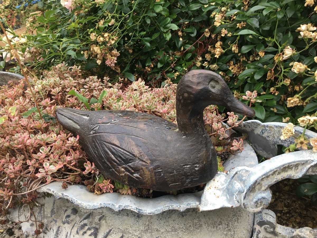 Folk Art Duck Calling Wood-photo-3