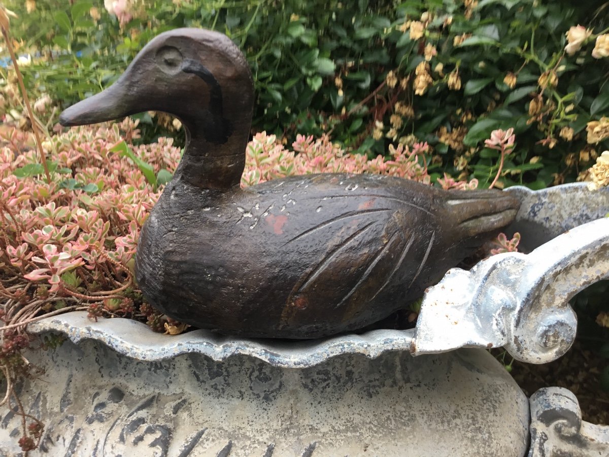 Folk Art Duck Calling Wood-photo-3