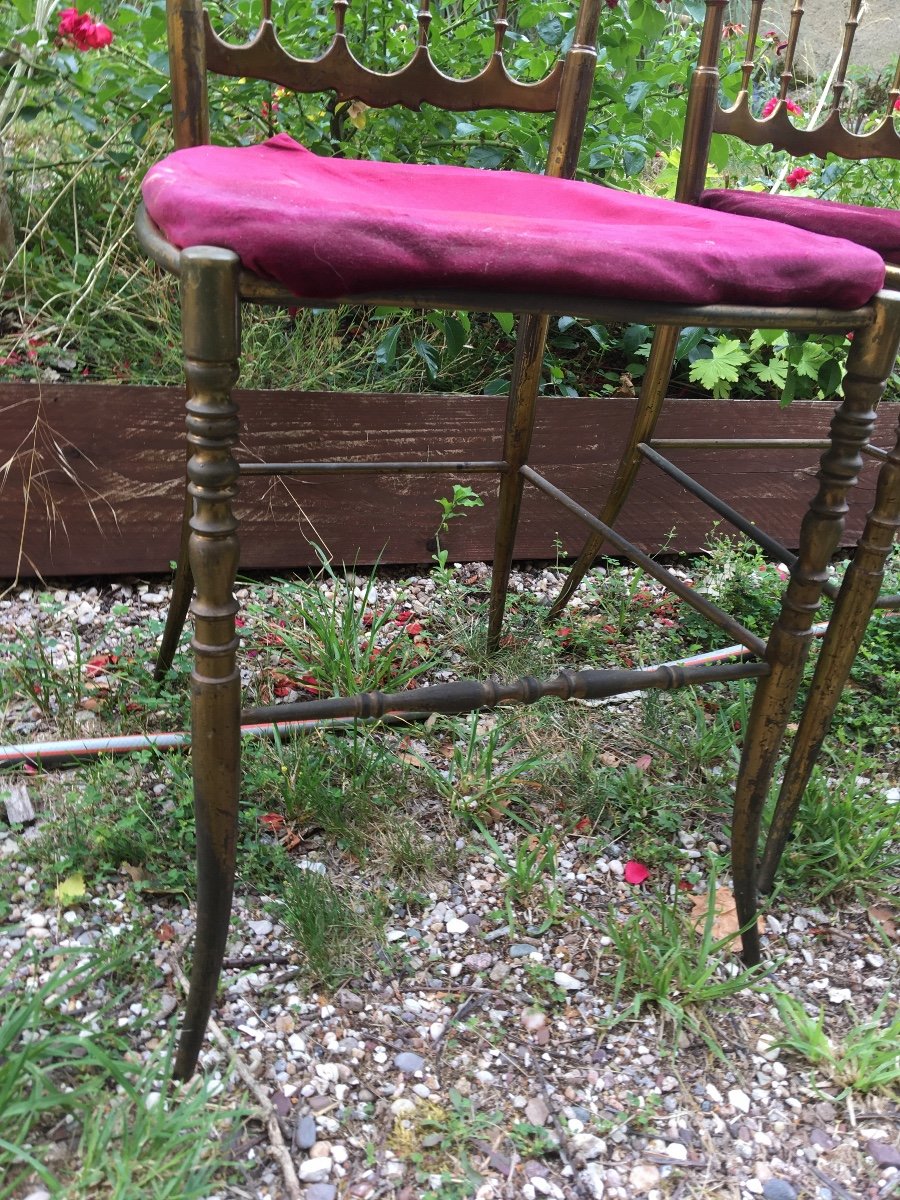 La Paire De Chaises Charivari En Laiton Doré,  Italie -photo-6