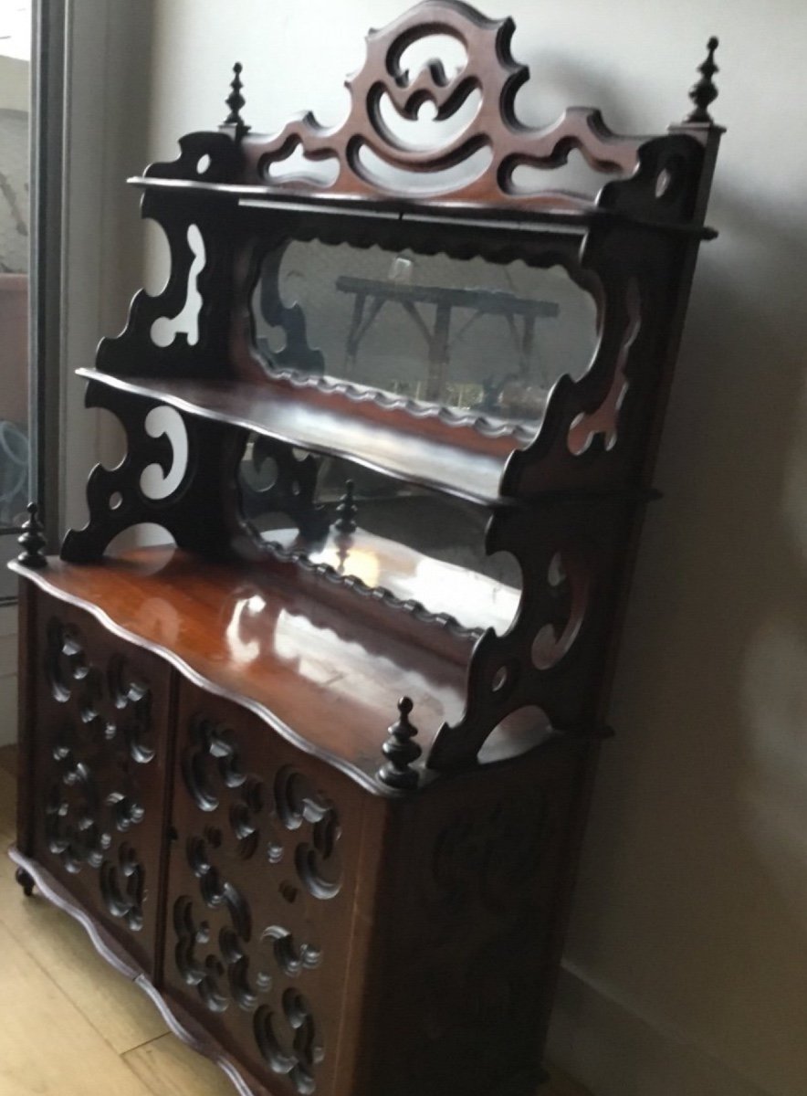 Openwork Shelf In Solid Mahogany, Napoleon III Period