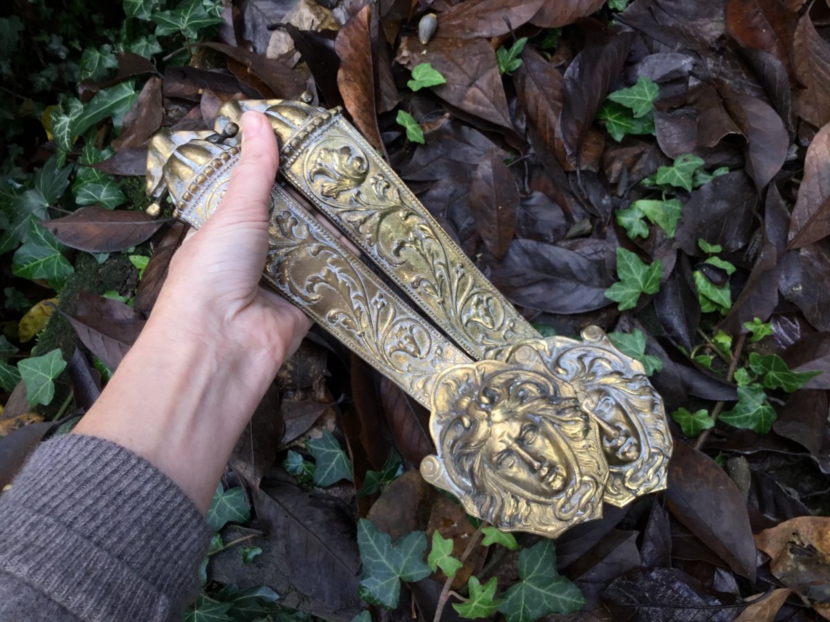 Pair Of Imposing Gilt Bronze Pull Handles-photo-5