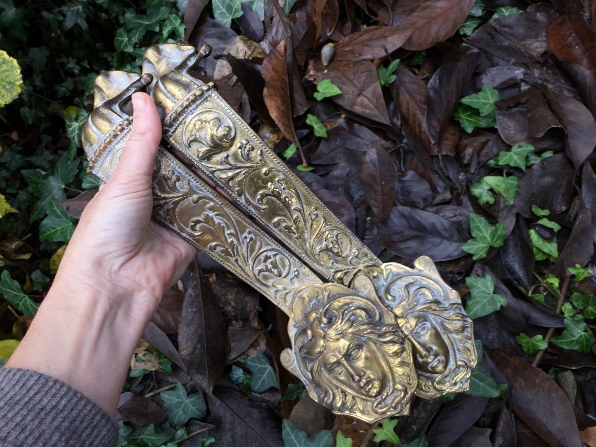 Pair Of Imposing Gilt Bronze Pull Handles-photo-6