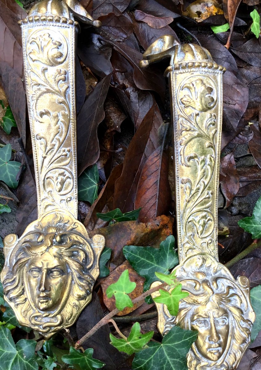 Pair Of Imposing Gilt Bronze Pull Handles